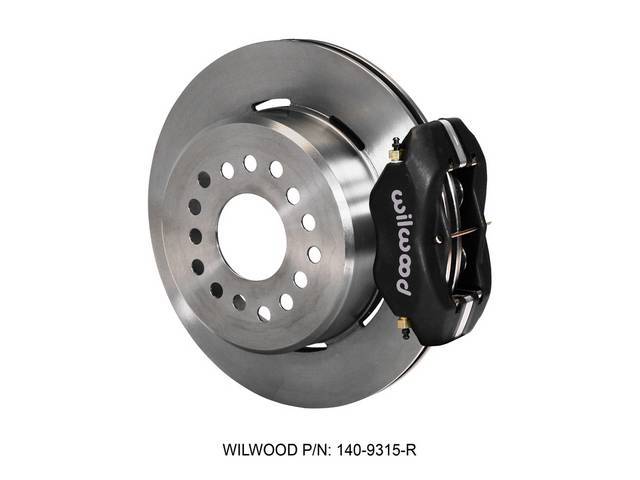 DISC CONVERSION KIT, Rear, Forged Dynalite Series by Wilwood, fits 2.75 and 2.81 axle offset, kit incl Dynalite 4 piston calipers (Black anodize finish), plain face 12.19 inch O.D. iron rotors (5 x 4.75 inch bolt circle and drilled to slide over 1/2 inch 