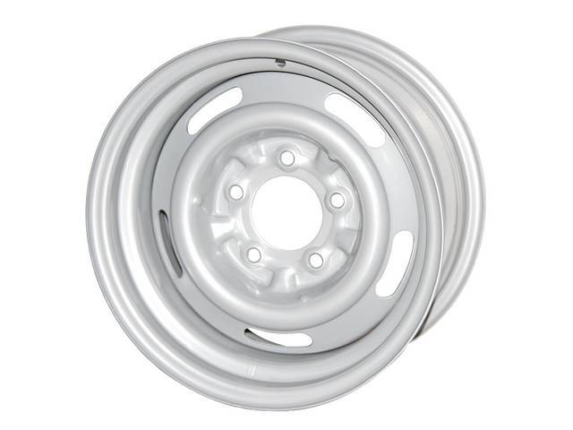 14" X 6" width Slotted Rally Wheel, 3 3/4" backspacing, silver finish