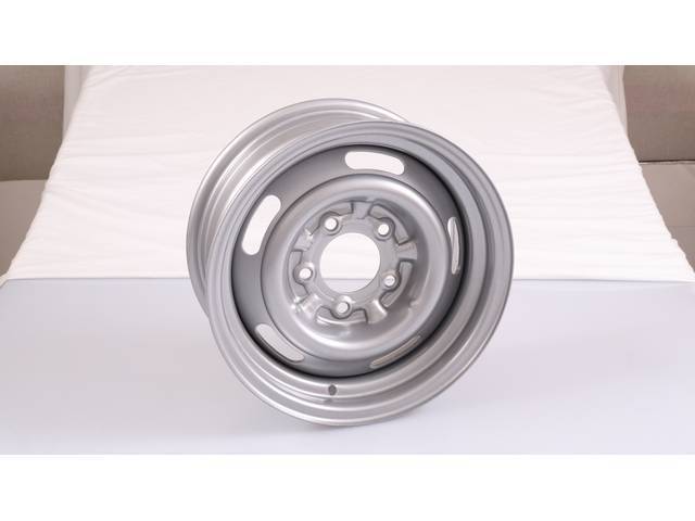 14" X 6" width Slotted Rally Wheel, 4" backspacing, silver finish