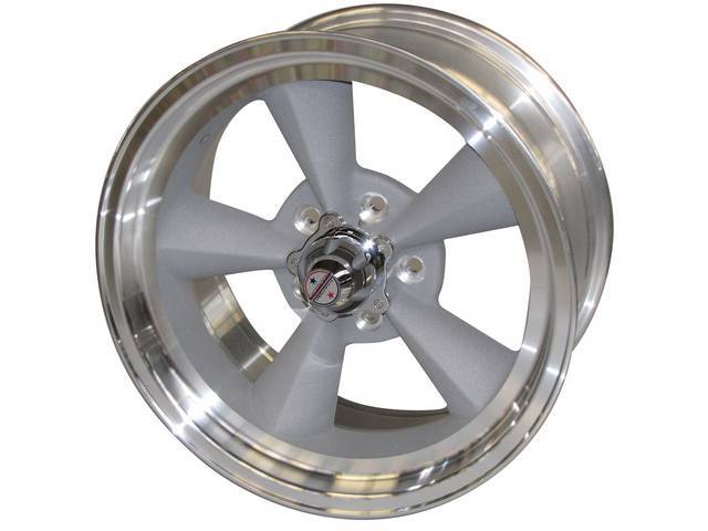 Wheel, Torq Thrust Original, Natural Outer Rim W/ Light Magnesium Center, 17 Inch O.D. X 8 Inch Width, 5 x 4 3/4 Inch Bolt Circle, 4 1/2 Inch Back Spacing