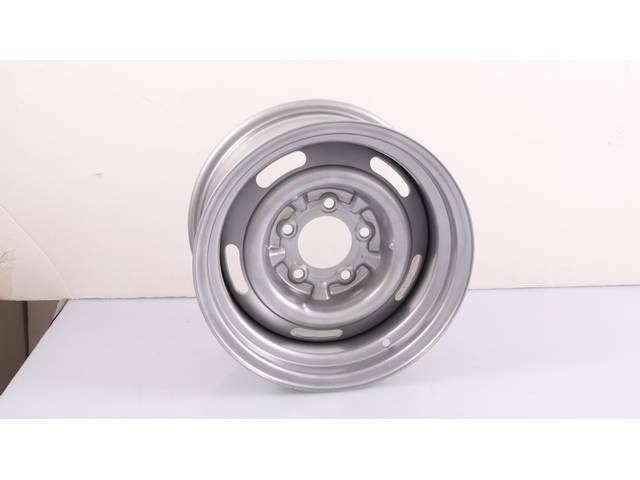 14" X 7" width Slotted Rally Wheel, 4" backspacing, silver finish