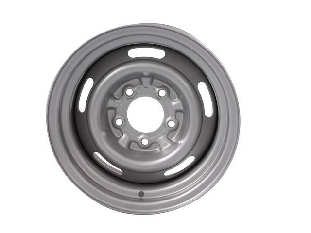 14" X 7" width Slotted Rally Wheel, 4 1/4" backspacing, silver finish
