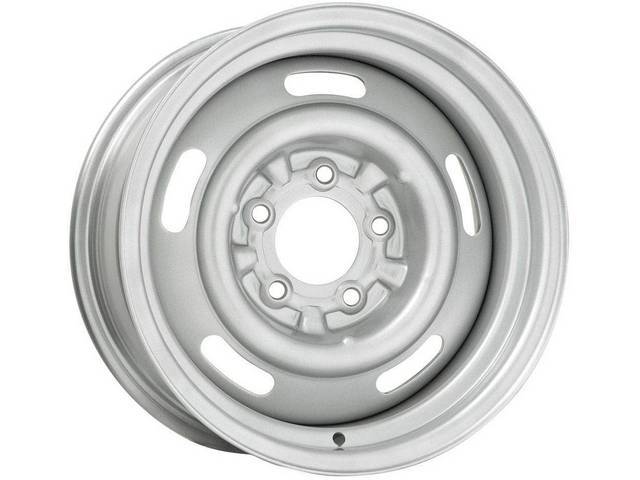 14" X 8" width Slotted Rally Wheel, 4" backspacing, silver finish