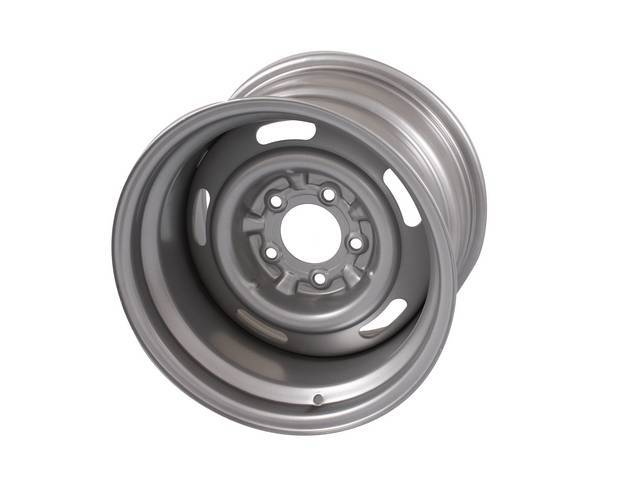15" X 10" width Slotted Rally Wheel, 5 1/2" backspacing, silver finish