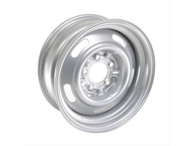 15" X 6" width Slotted Rally Wheel, 3 1/2" backspacing, silver finish