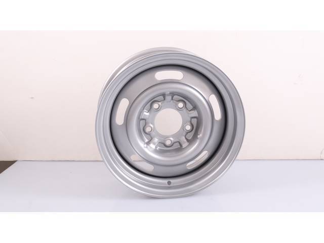 15" X 6" width Slotted Rally Wheel, 4" backspacing, silver finish