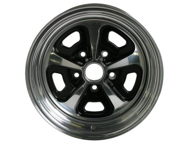 Wheel, Custom 500, 2-pc Alloy, painted center w/ polished lip, 17 Inch O.D. X 7 Inch Width, 5 x 4 3/4 Inch Bolt Circle, 4 Inch Back Spacing