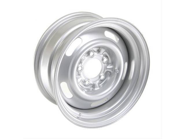 15" X 7" width Slotted Rally Wheel, 4" backspacing, silver finish