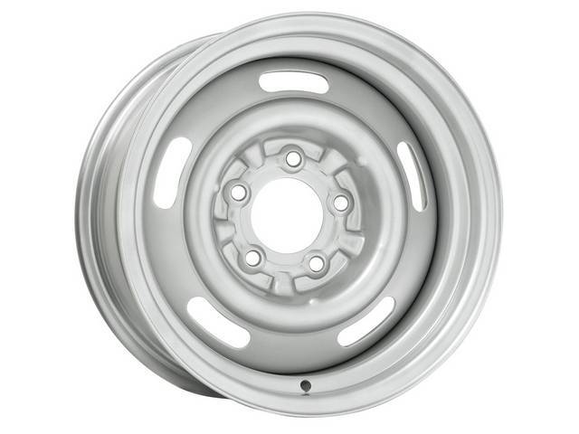 15" X 7" width Slotted Rally Wheel, 4 1/4" backspacing, silver finish