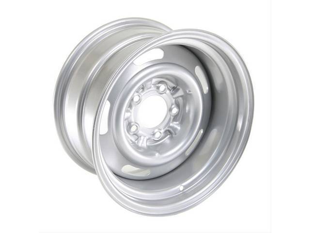 15" X 8" width Slotted Rally Wheel, 4" backspacing, silver finish