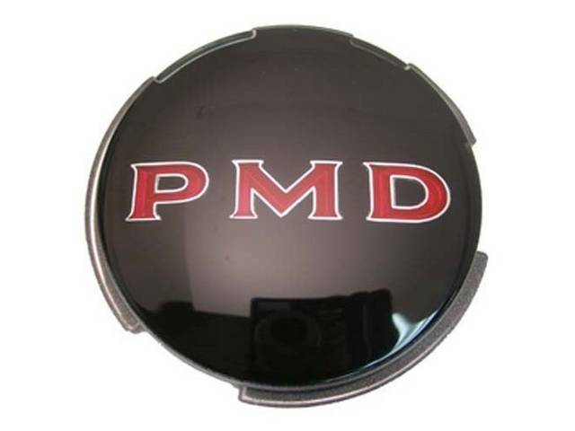 EMBLEM, Wheel Cover, *PMD*, 2 3/4 Inch diameter W/ Black Background, US-made OE Correct Repro
