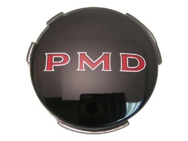 EMBLEM, Wheel Cover, *PMD*, 2 7/16 Inch diameter W/ Black Background, US-made OE Correct Repro