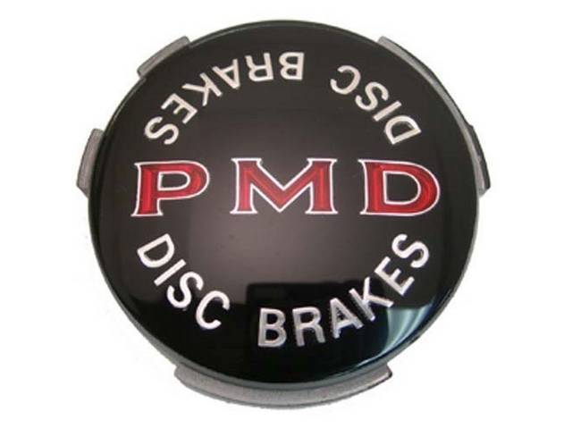 EMBLEM, Wheel Cover, *PMD DISC*, 2 7/16 Inch diameter W/ Black Background, US-made OE Correct Repro