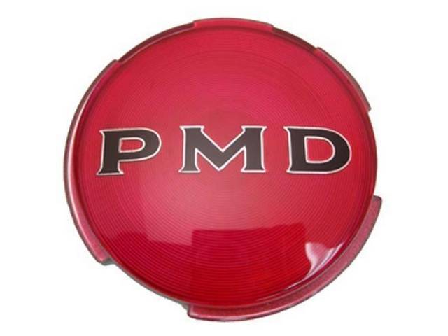 EMBLEM, Wheel Cover, *PMD*, 2 3/4 Inch diameter W/ Red Background, US-made OE Correct Repro