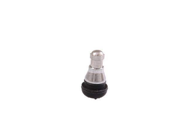 Tire Valve, 1 Inch long, Snap-In, Short Chrome Sleeve Rubber Valve Stem, with Hex Cap
