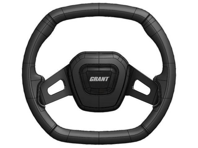 Grant C8 Performance Steering Wheel, Black Hand Wrapped and Custom Stitched, 12.75 inch X 13.75 Inch