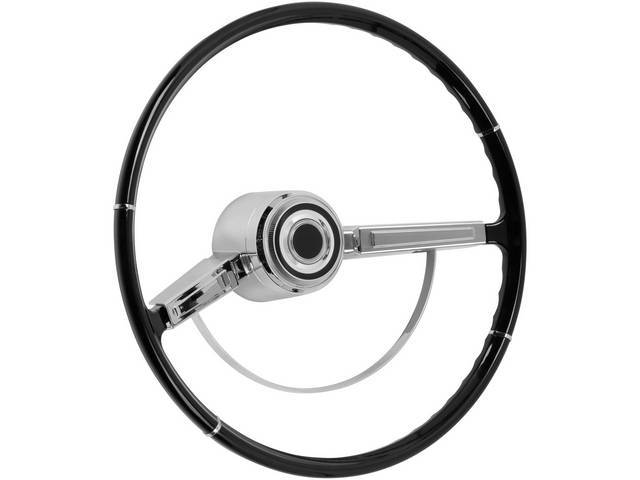 Steering Wheel, Black, 15 inch diameter, OE-Style 
