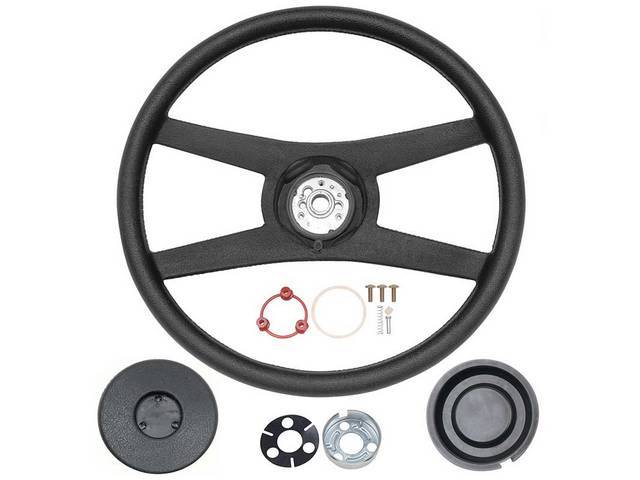 Sport 4-Spoke Steering Wheel Kit, Black Padded, OER repro