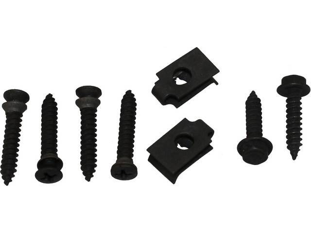 Steering Column Cover Fastener Kit, Dash, 8-pc OE Correct AMK Products reproduction for (70-77)