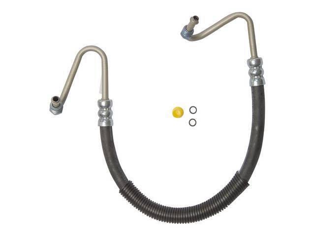 P/S Gear Pressure Hose, Pump to Gear, OE style with correct length, bends and fittings, reproduction 