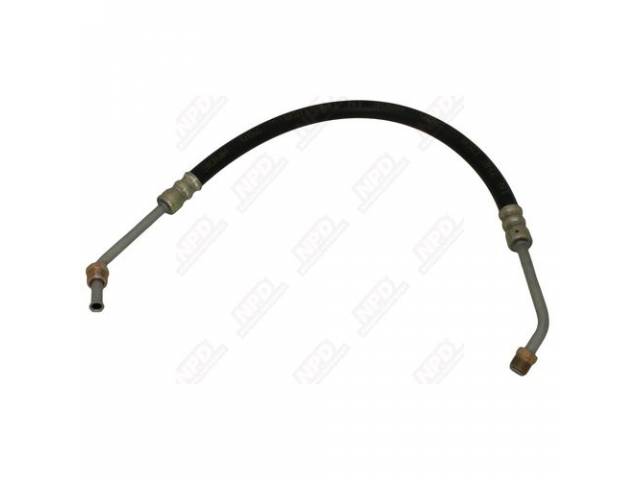 P/S Gear Pressure Hose, Pump to Gear, OE style with correct length, bends and fittings, reproduction 