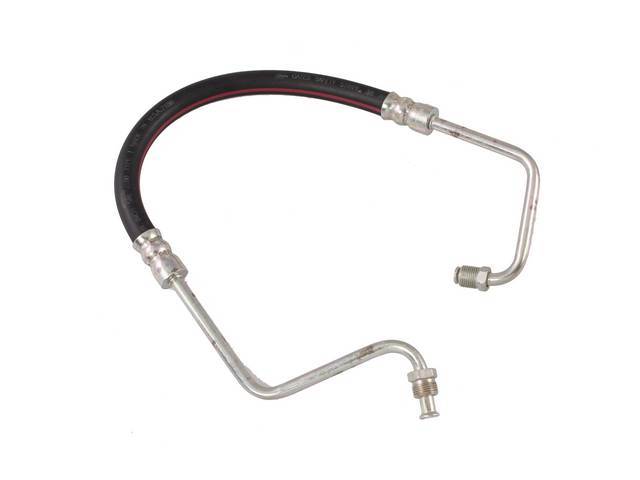 P/S Gear Pressure Hose, Pump to Gear, OE style with correct length, bends and fittings, reproduction 