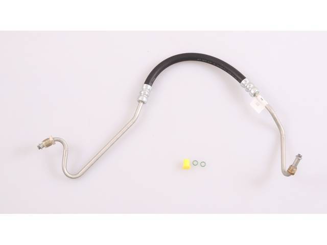 P/S Gear Pressure Hose, Pump to Gear, OE style with correct length, bends and fittings, reproduction 