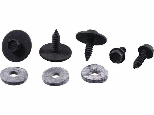 FASTENER KIT, Steering column to firewall collar, (5), Replaces GM p/n 9422641, AMK Products, OE-correct repro