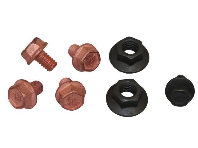 FASTENER KIT, STEERING COLUMN, DASH, (7), FLANGE SCREWS, FLANGE NUTS, CONI-CONICAL SPRING WASHER SEMS-SCREW AND WASHER ASSY 