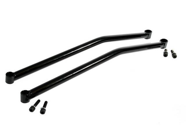 TUBULAR BRACE KIT, Front Chassis, Detroit Speed, triangulates the front crossmember and frame rails to reduce deflection and improve handling, 1 1/8 inch o.d. x .120 inch wall tubing, gloss black powder coated, incl hardware 