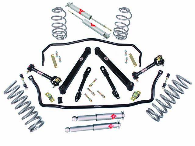 HANDLING KIT, High Performance Suspension, Street Bandit, ** kit now has KYB shocks **, kit incl 1 1/8 inch front and 7/8 inch rear hollow sway bars w/ polyurethane bushings, end links and mounting hardware, a set of 1 inch drop coil springs, tubular brac