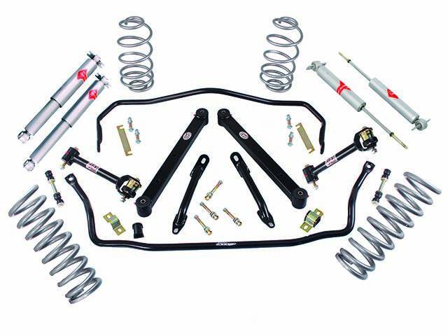 HANDLING KIT, High Performance Suspension, Street Bandit, ** kit now has KYB shocks **, kit incl 1 1/8 inch front and 7/8 inch rear hollow sway bars w/ polyurethane bushings, end links and mounting hardware, a set of 1 inch drop coil springs, tubular brac