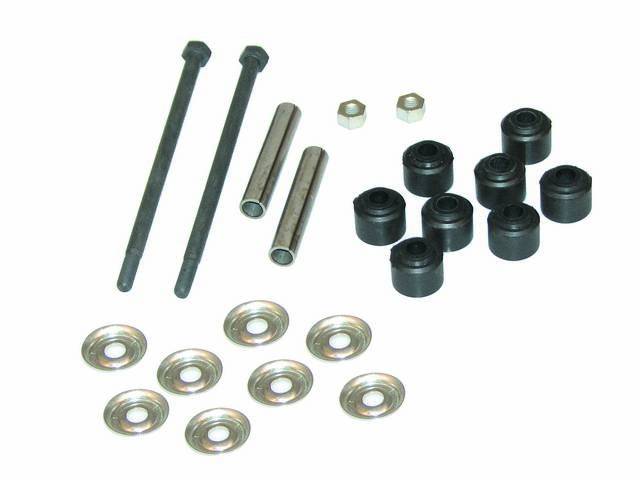 Bushing and Hardware Kit, Sway Bar, End Link, Front, OE Correct, (22) Incl Bolts, Retainers, Soft Rubber Bushings and Nuts