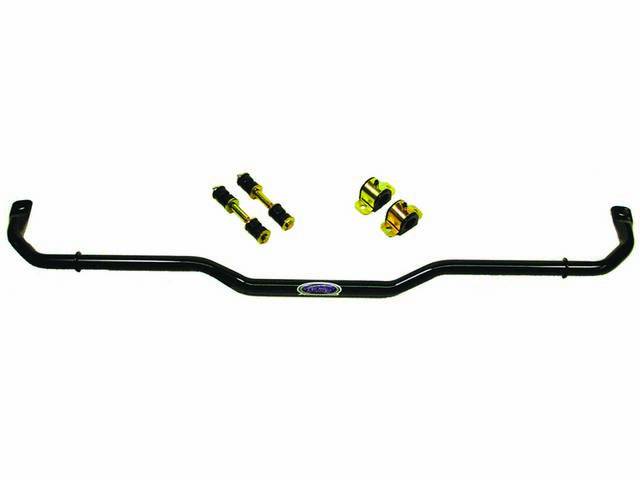 SWAY BAR, Front, Detroit Speed, 1 1/8 inch O.D. Hollow, Black Powder Coated Finish, Incl greaseable polyurethane bushings, end links and hardware, US-Made