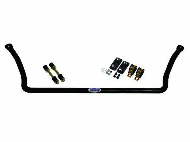 SWAY BAR, Front, Detroit Speed, 1 3/8 inch O.D. Hollow, Black Powder Coated Finish, Incl greaseable polyurethane bushings, end links and hardware, US-Made