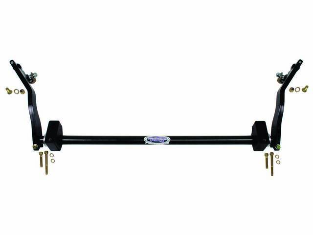 SWAY BAR, Front Splined, Detroit Speed, 1 1/2 inch O.D. Hollow, billet aluminum pillow blocks W/ Delrin bushings, Black Powder Coated Finish, US-Made