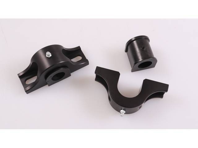 Sway Bar Mount Bracket and Bushing Kit, 1 Inch O.D. sway bar, Billet Aluminum w/ Black Polyurethane bushings