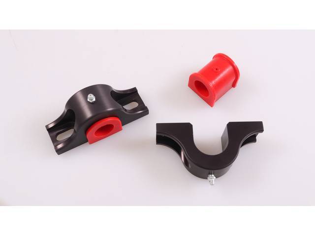 Sway Bar Mount Bracket and Bushing Kit, 1 Inch O.D. sway bar, Billet Aluminum w/ Red Polyurethane bushings