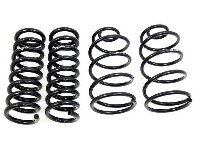 Front and Rear Coil Spring Set, UMI Performance, 2 Inch Drop, Black Powder Coated, US Made