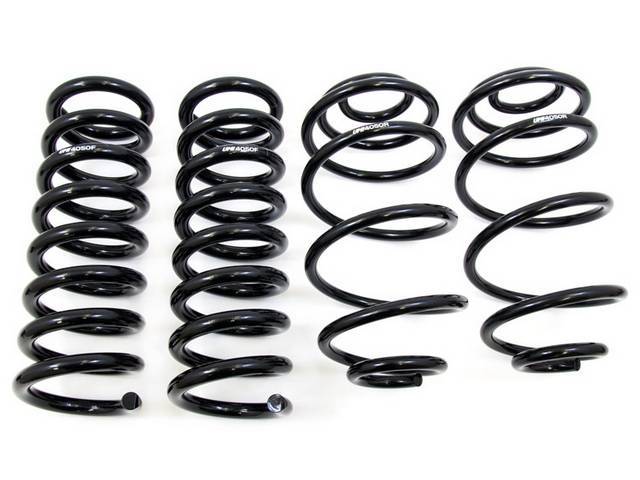 Front and Rear Coil Spring Set, UMI Performance, 2 Inch Drop, Black Powder Coated, US Made