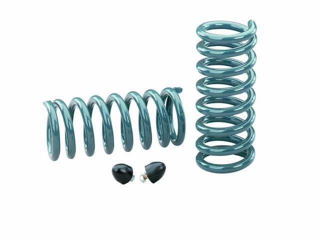 COIL SPRING SET, Front, Hotchkis, 1 Inch Drop For Improved Handling and Aggressive Stance, 600 LBS / Inch, Gray Powder Coated