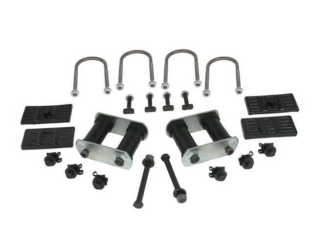MOUNT KIT, Leaf Spring Master, mono-leaf, US-Made by Eaton Detroit Spring, Repro  ** Must use w/ mono-leaf spring perches **