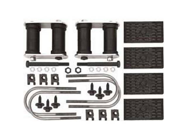 MOUNT KIT, LEAF SPRING MASTER, MULTI-LEAF, INCL 2 SHACKLES, 2 FRONT EYE BOLTS, FRONT BRACKET BOLTS And NUTS, 4 U BOLTS And 4 RUBBER CUSHIONS, Repro