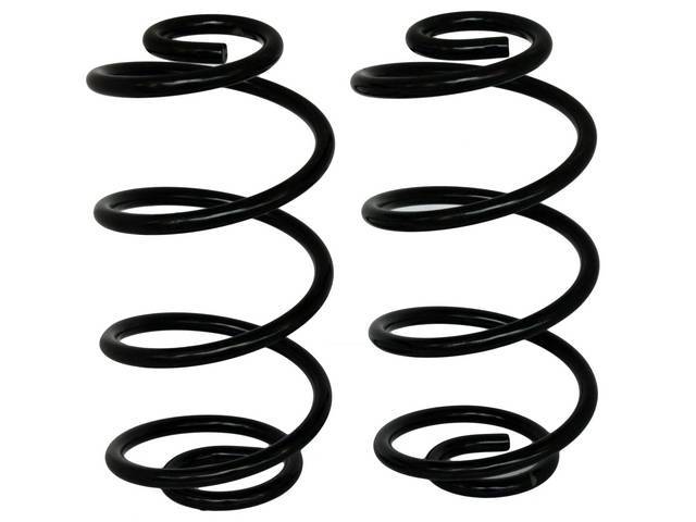 COIL SPRING SET, Rear, Replacement Style, 14 1/4 Inch Free Height, .565 coil thickness, black painted repro