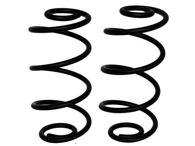 COIL SPRING SET, Rear, Replacement Style, 14 1/8 Inch Free Height, .58 coil thickness, black painted repro