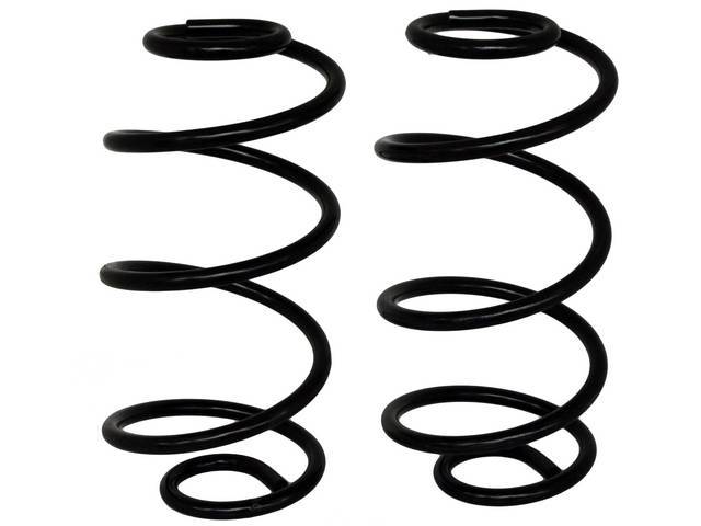 COIL SPRING SET, Rear, Replacement Style, 14 1/16 Inch Free Height, .532 coil thickness, black painted repro