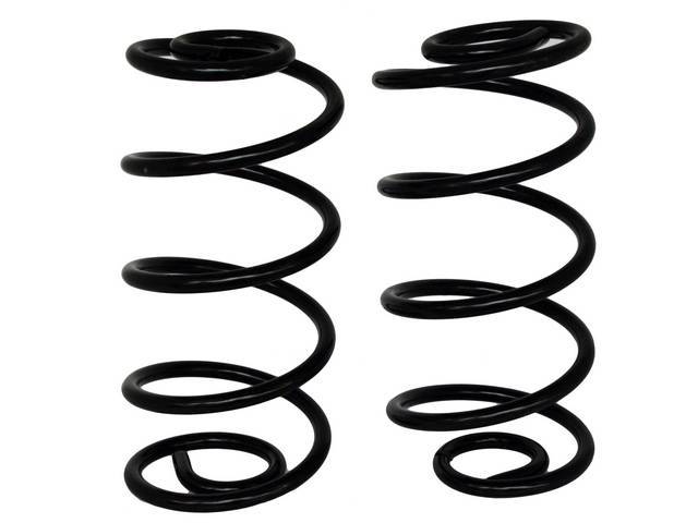 COIL SPRING SET, Rear, Replacement Style, 14 11/16 Inch Free Height, .572 coil thickness, black painted repro