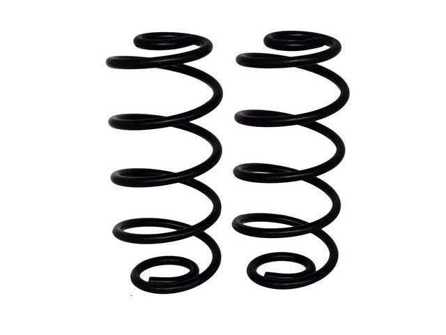 COIL SPRING SET, Rear, Replacement Style, 15 Inch Free Height, .588 coil thickness, black painted repro