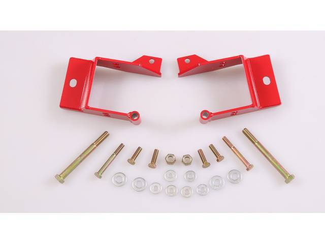 Leaf Spring Mounting Bracket Set, Front, Red, Adjustable, US-Made