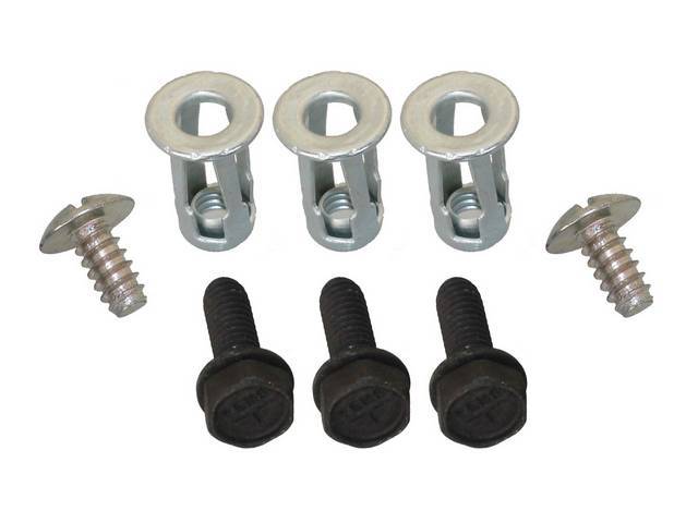 Front License Plate Bracket Fastener Kit, 8-pc kit, OE Correct AMK Products reproduction